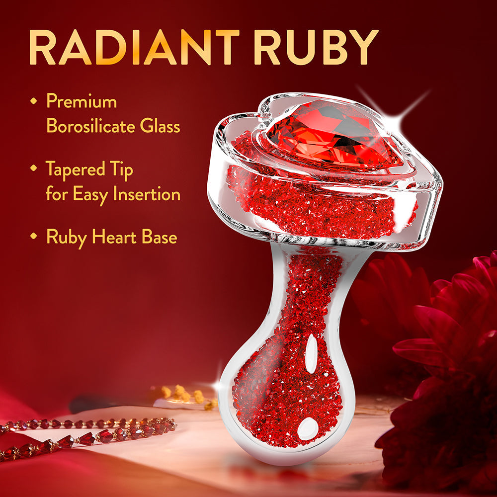 Oh My Gem Lustre Glass Anal Plug Red