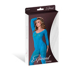 Magic Silk Seamless Long Sleeve Bodystocking Neon Turquoise O/S