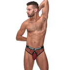 Male Power The Ultimate Duo CRB Cock Ring Thong & Black Cock Ring Burgundy S/M