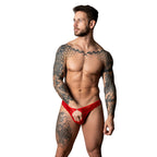 Male Power The Ultimate Duo CRC Open Ring Thong & Cobalt Cock Ring Red L/XL