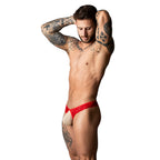 Male Power The Ultimate Duo CRC Open Ring Thong & Cobalt Cock Ring Red L/XL