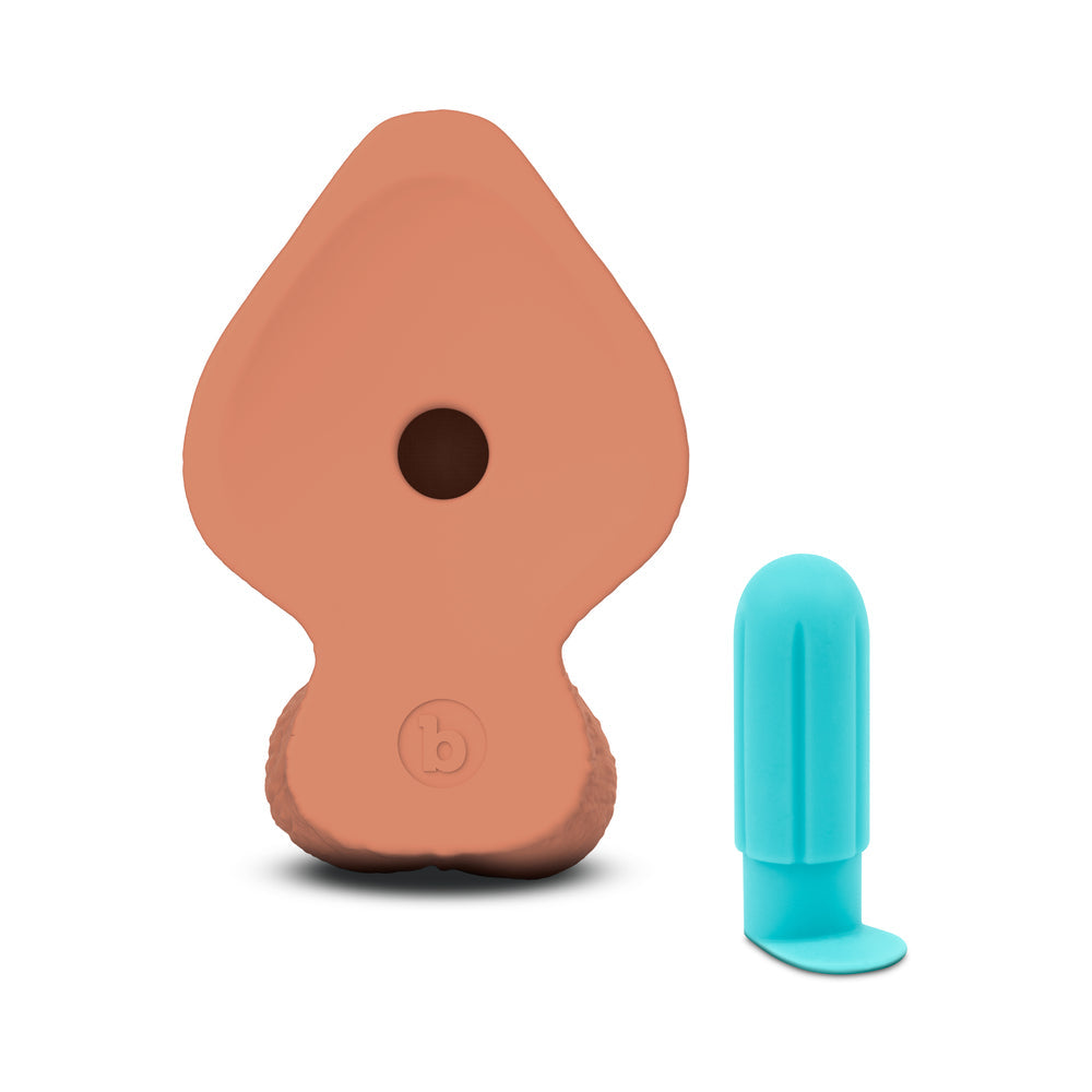 b-Vibe Slipskin Realistic Silicone Dildo 9 in. Girthy Mocha