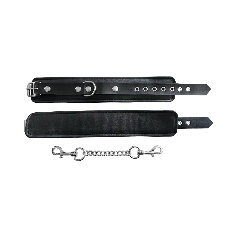 Rouge Fetish Play Vegan Wrist Cuffs Black