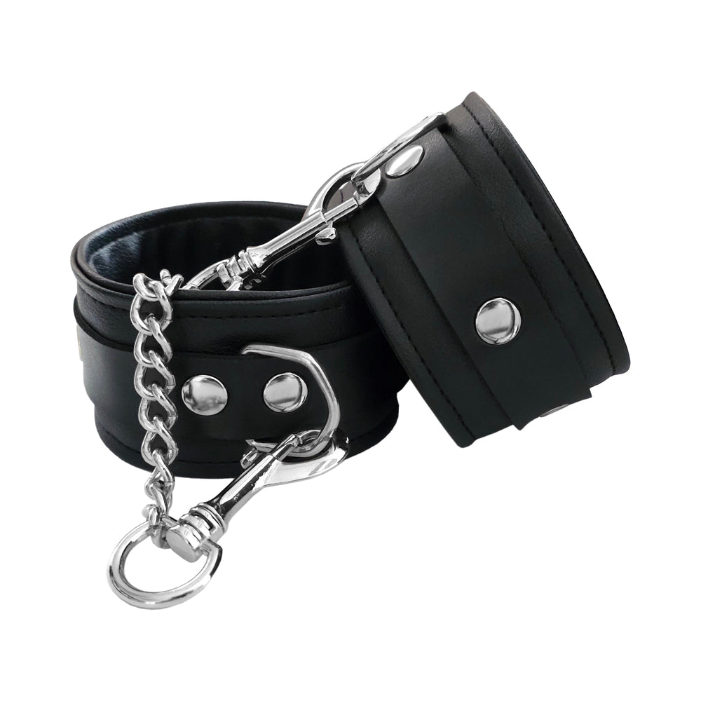 Rouge Fetish Play Vegan Ankle Cuffs Black
