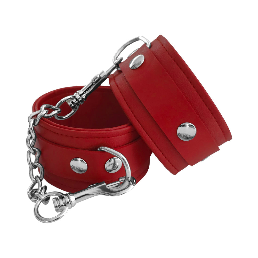 Rouge Fetish Play Vegan Ankle Cuffs Red