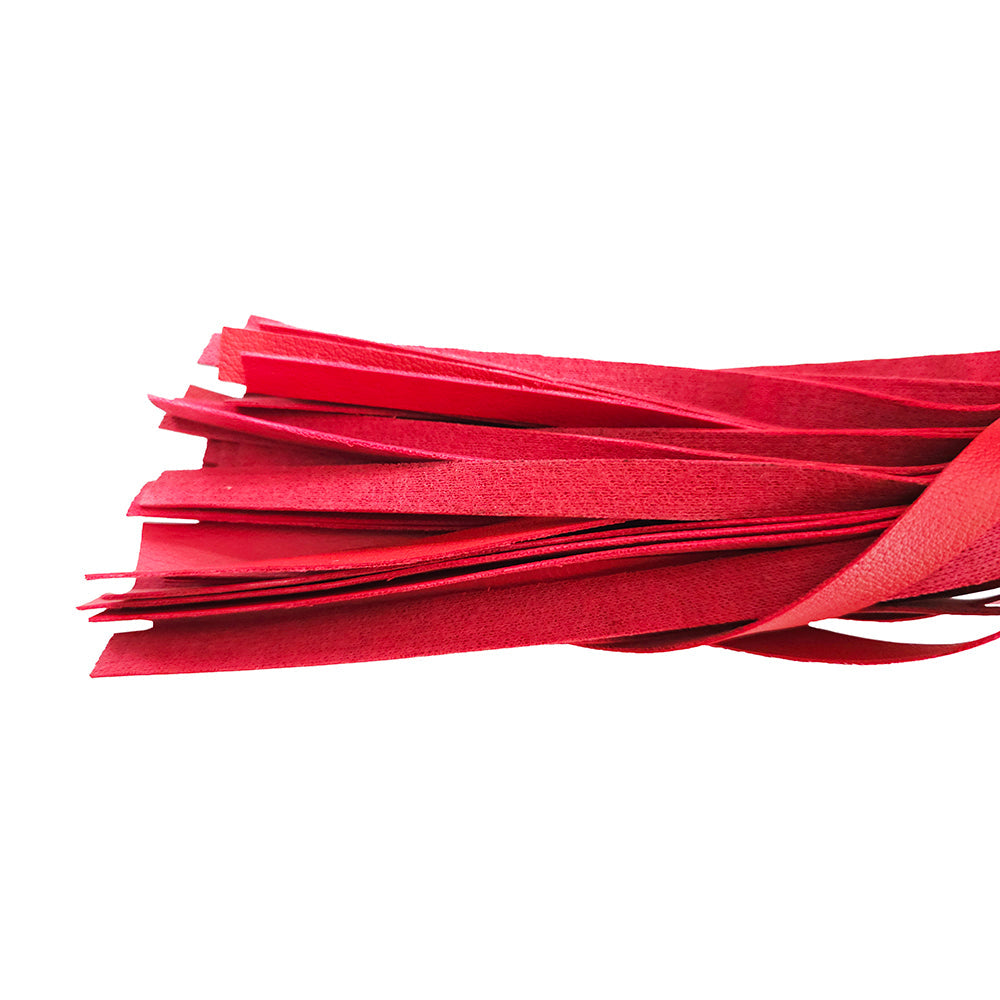 Rouge Fetish Play Vegan Wooden Handle Flogger Red