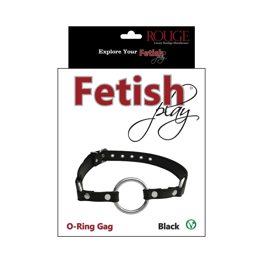 Rouge Fetish Play Vegan O-Ring Gag Black