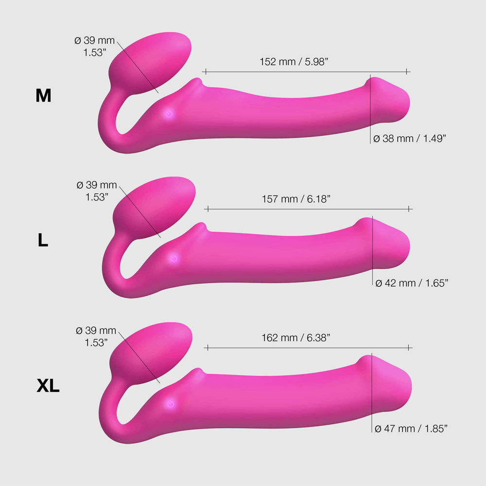 Strap-On-Me Vibrating Bendable Strapless Strap-On Fuchsia XLarge