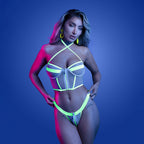 Fantasy Lingerie Glow Supernatural Glow-in-the-Dark Zipper Top & Panty M/L