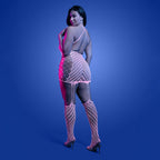 Fantasy Lingerie Glow Metamorphic Glow-in-the-Dark Bodystocking Dress Queen Size