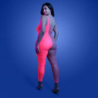 Fantasy Lingerie Glow Hyperdrive UV Reactive Rhinestone Bodystocking Queen Size