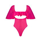 Magic Silk Pink Kink Flutter Sleeve Teddy Pink Glow Queen Size