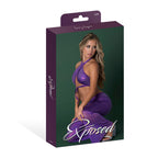 Magic Silk Glimmer Wrap Halter & Flair Pant Set Purple Disco S/M