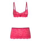 Magic Silk Get It Girl Bra, Skirt & Thong Set Diva Pink L/XL