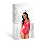 Magic Silk Get It Girl Halter Teddy with Snap Crotch Diva Pink L/XL