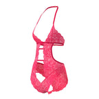 Magic Silk Get It Girl Halter Teddy with Snap Crotch Diva Pink Queen Size
