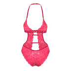 Magic Silk Get It Girl Halter Teddy with Snap Crotch Diva Pink Queen Size
