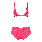 Magic Silk Get It Girl Peek-a-Boo Bralette & Split Crotch Boy Short Diva Pink L/XL