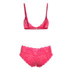 Magic Silk Get It Girl Peek-a-Boo Bralette & Split Crotch Boy Short Diva Pink L/XL