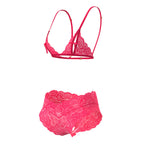 Magic Silk Get It Girl Peek-a-Boo Bralette & Split Crotch Boy Short Diva Pink Queen Size