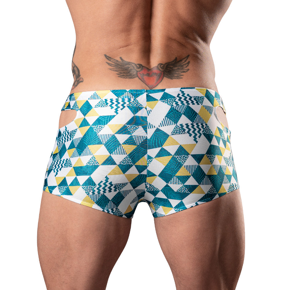 Male Power Cut It Out! Cutout Mini Short Blue/White L