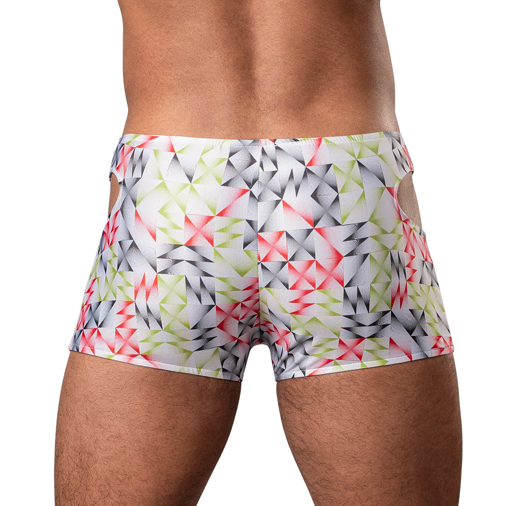 Male Power Cut It Out! Cutout Mini Short Red/Black S