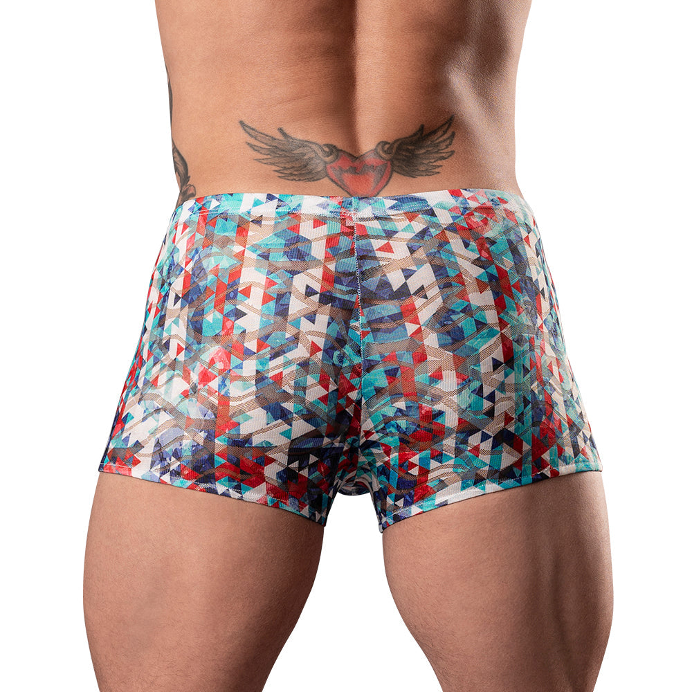 Male Power Your Lace Or Mine Pouch Short Geometric XL