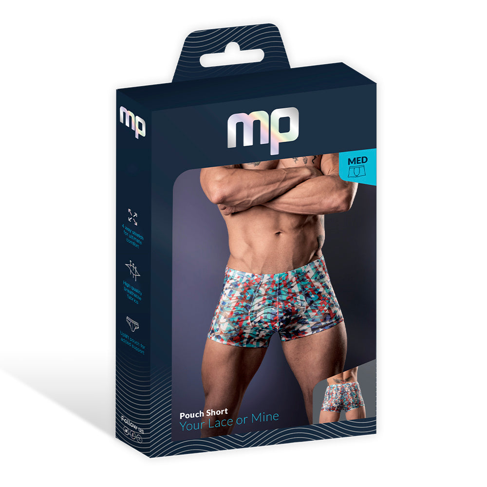 Male Power Your Lace Or Mine Pouch Short Geometric XL