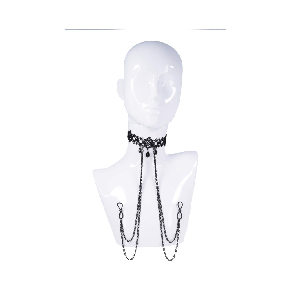 Sportsheets Sex & Mischief Lace Collar with Nipple Ties