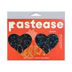 Pastease Chains: Black Shattered Disco Ball Heart with Gold Chains Pasties