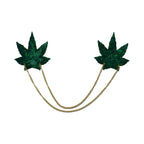 Pastease Chains: Shattered Glass Disco Ball Green Weed with Gold Chain Pasties