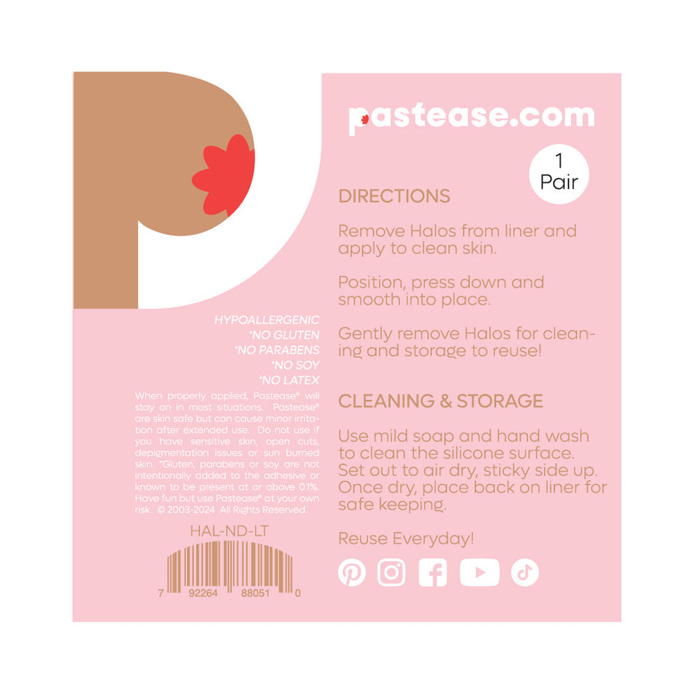 Pastease Halos Reusable Sticky Adhesive Silicone Nipple Cover Dark Large D+ Cup