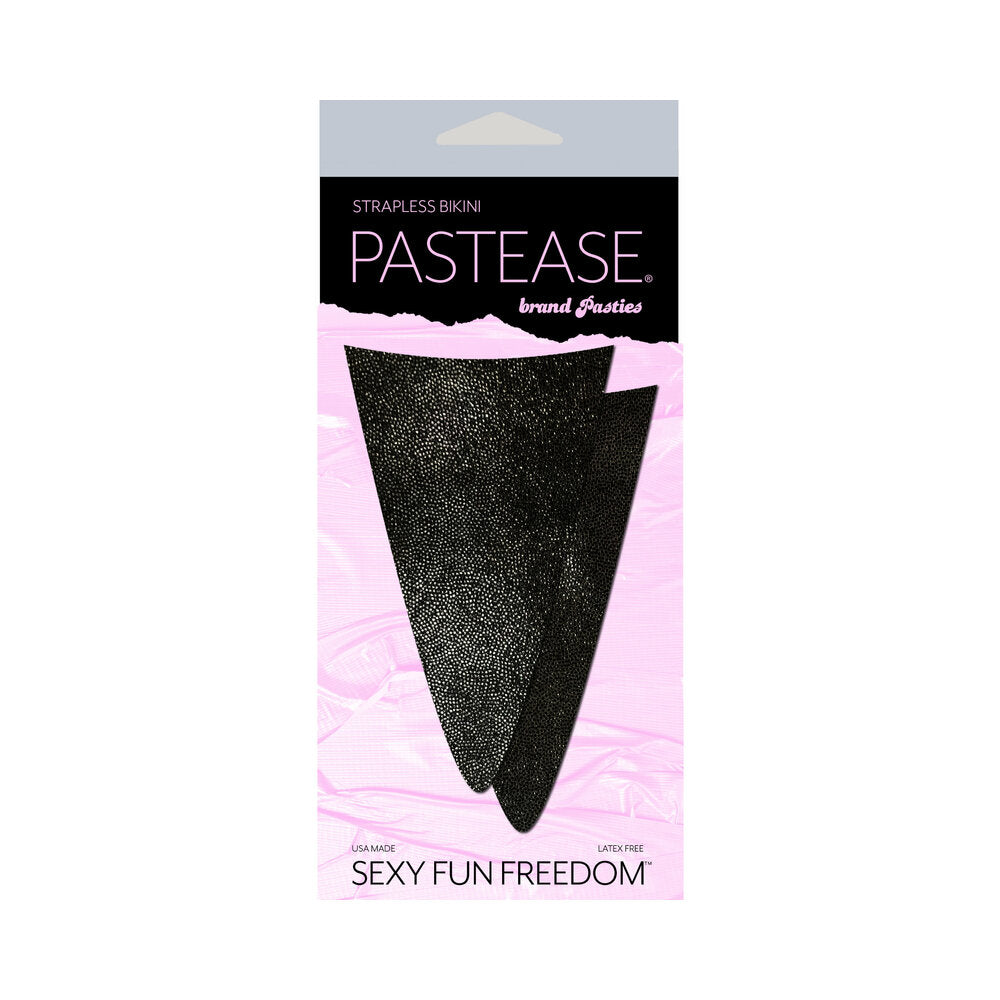 Pastease Strapless Bikini Merkins: Liquid Black Mini Bikini Merkin
