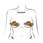Pastease Wild West Brown Suede Cowboy Hat Nipple Pasties Stylish Nipple Covers