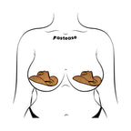 Pastease Wild West Brown Suede Cowboy Hat Nipple Pasties Stylish Nipple Covers