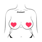 Pastease Love: Glow-in-the-Dark Neon Pink Heart Pasties Nipple Covers