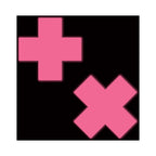 Pastease Plus X: Glow-in-the-Dark Neon Pink Cross Pasties Nipple Covers
