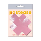 Pastease Plus X: Faux Latex Pleather Vinyl Baby Pink Cross Pasties