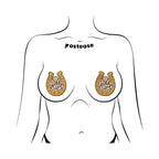 Pastease Giddy Up Sparkling Horseshoe Golden Nipple Covers