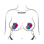 Pastease Taste the Rainbow Sparkling Tongue Out Breast Covers
