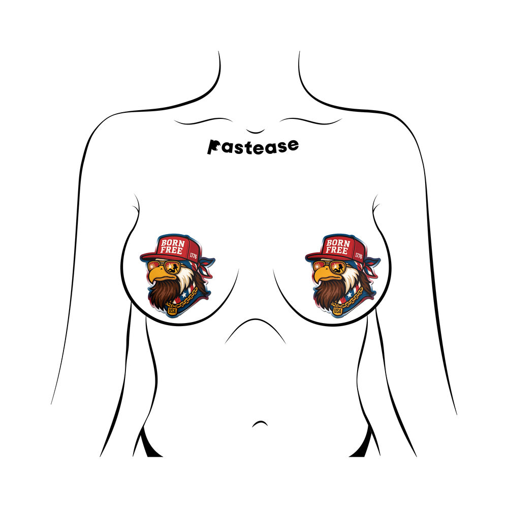 Pastease Patriotic Born Free Red White & Blue American Glory Eagle Nipple Covers