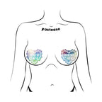 Pastease Country AF Barbed Wire Heart Pasties Holographic Nipple Covers