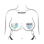 Pastease Country AF Barbed Wire Heart Pasties Holographic Nipple Covers