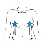 Pastease Tassel Pasties: Denim Star Pastease with Long Rhinestone Tassel