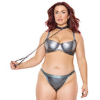 Coquette Pleasure Collar & Leash Grey