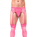Prowler Lace Garter Set Pink S