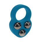 LEVELZ Liquid Silicone Triple Weighted Ball Cock Ring Teal