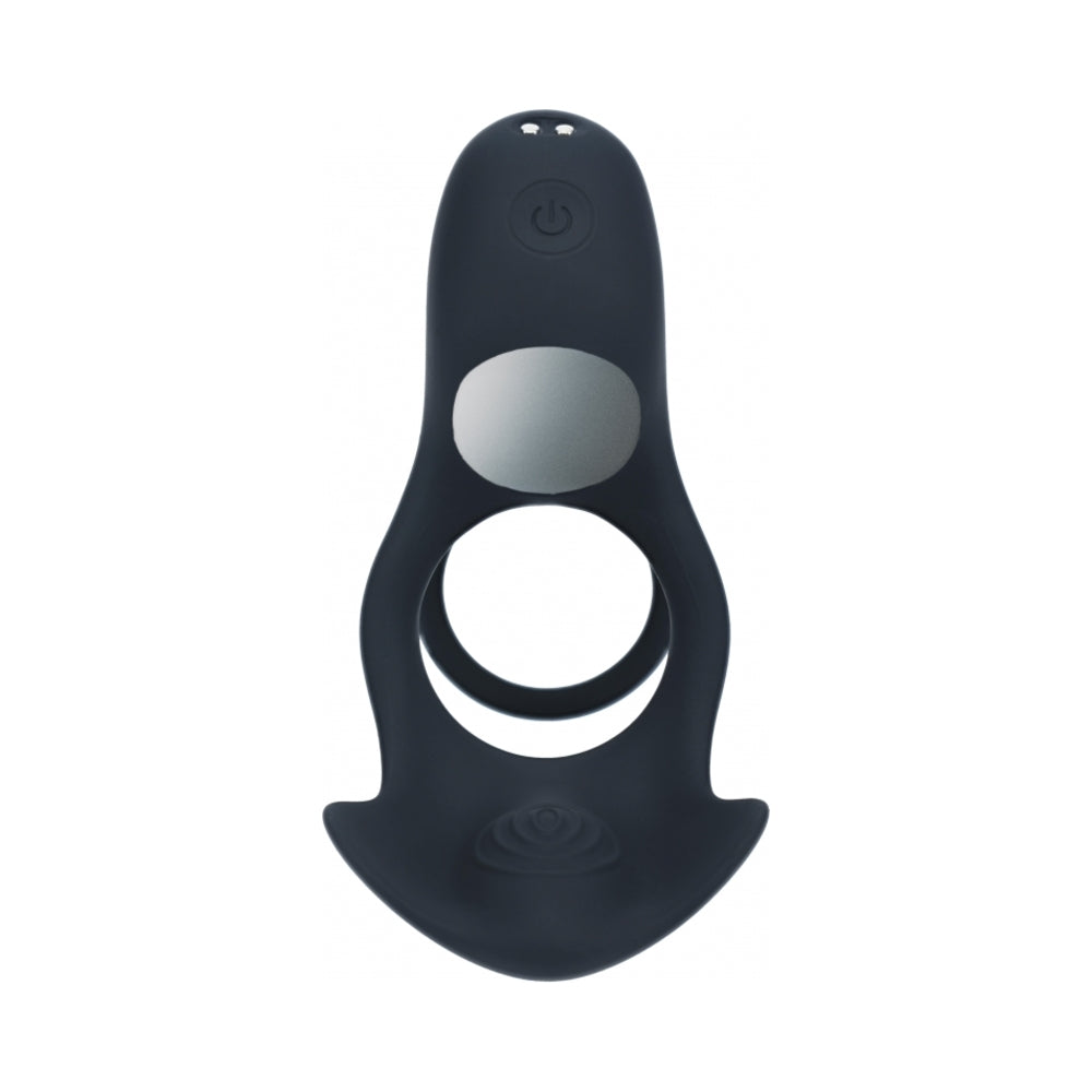 LEVELZ Triple Motor Vibrating Silicone Cock Ring Black