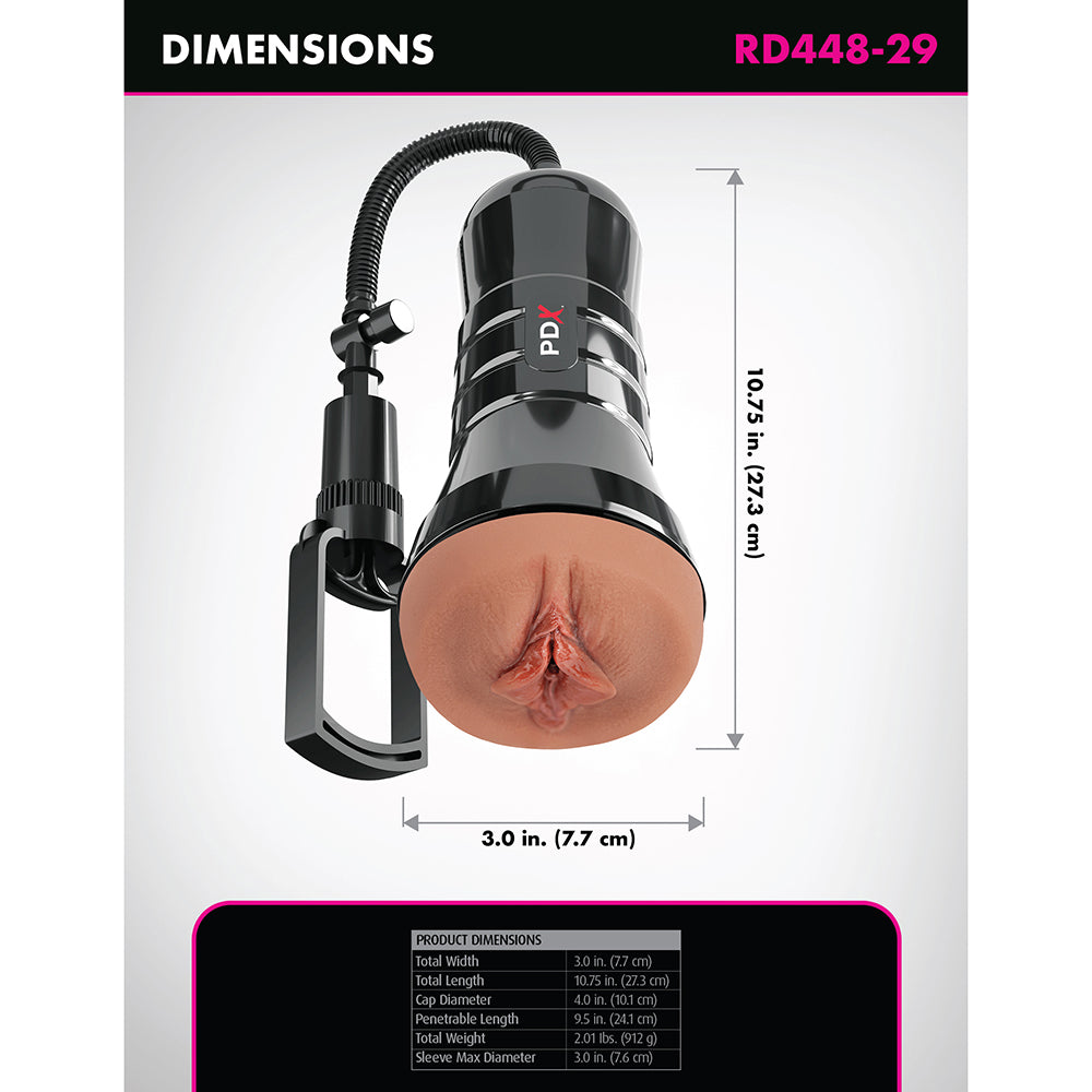 PDX Extreme Wet Pussies Super Sucker XXL Stroker Brown