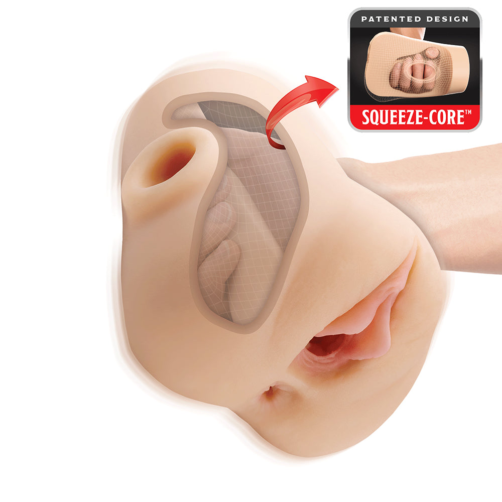 PDX Plus Double Pounder Vibrating Squeeze Stroker Light